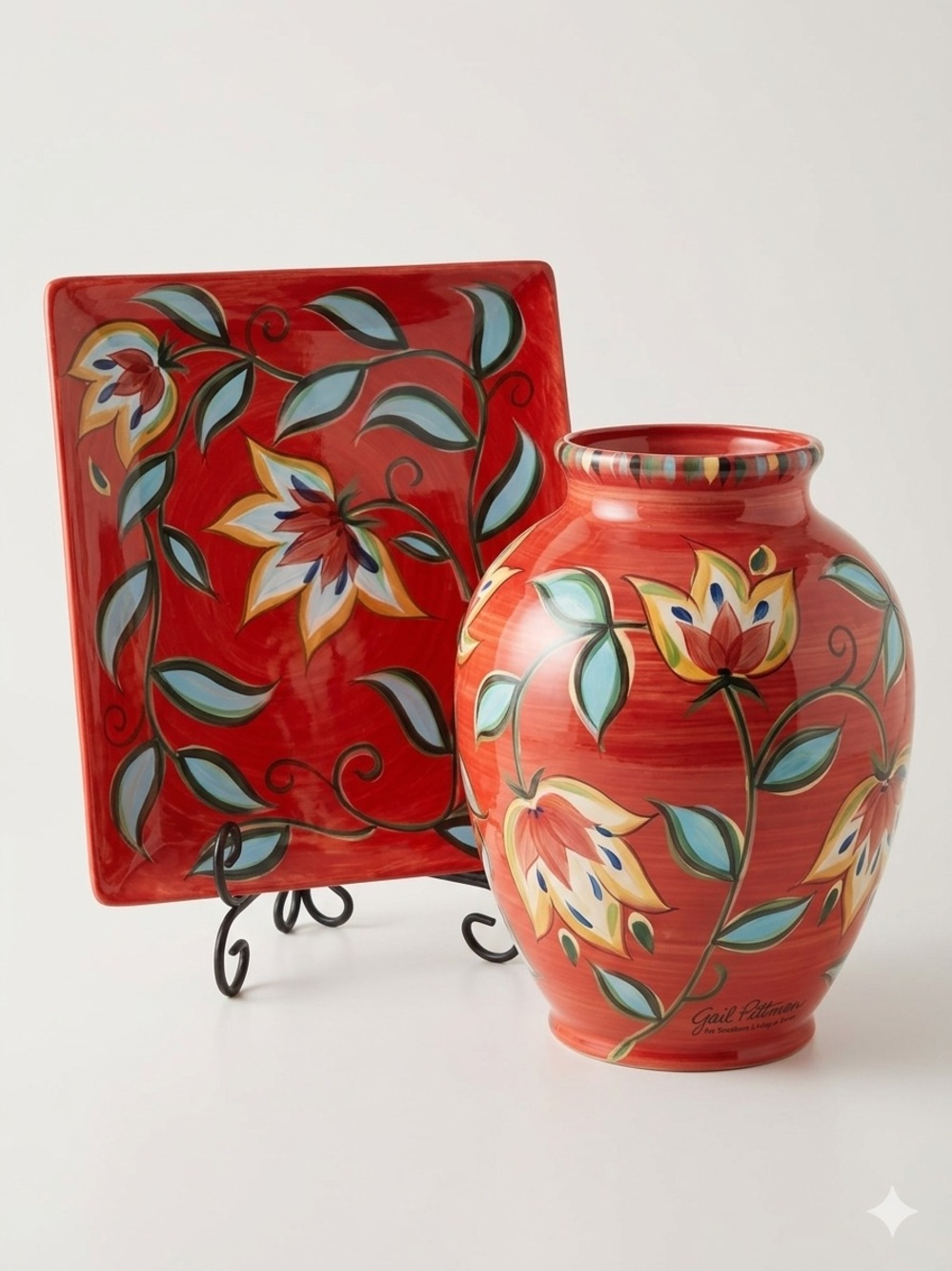 Gail Pittman for Southern Living at Home - Ceramic Vase & Platter Set